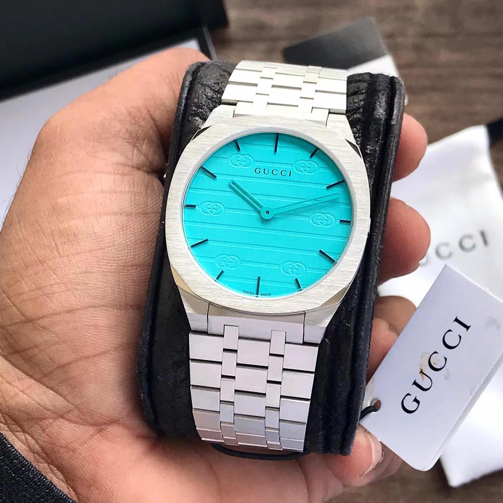 Luxury 25H 38mm Stainless Steel Quartz Ocean Blue Dial Mens Watch(Refurbished)